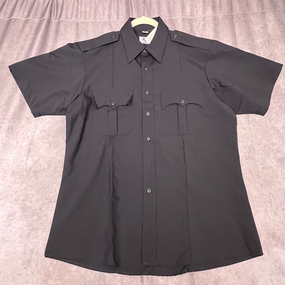 First Class Uniform Shirt Mens Large Navy Blue‎ New Short Sleeve Tactical SS06